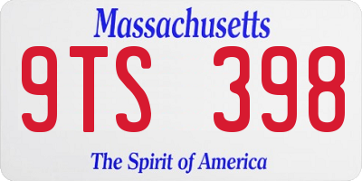 MA license plate 9TS398