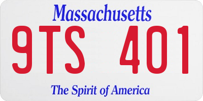 MA license plate 9TS401