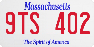 MA license plate 9TS402