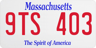 MA license plate 9TS403