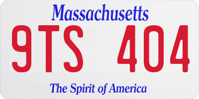 MA license plate 9TS404