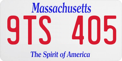 MA license plate 9TS405
