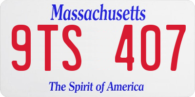 MA license plate 9TS407