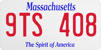 MA license plate 9TS408