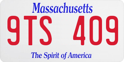 MA license plate 9TS409