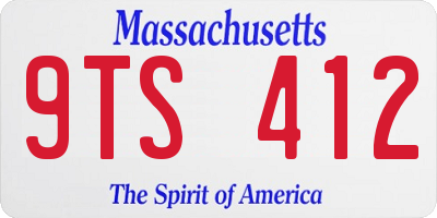 MA license plate 9TS412