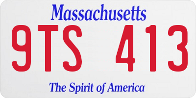 MA license plate 9TS413
