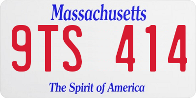 MA license plate 9TS414