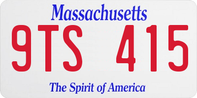 MA license plate 9TS415