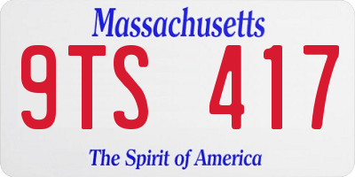 MA license plate 9TS417