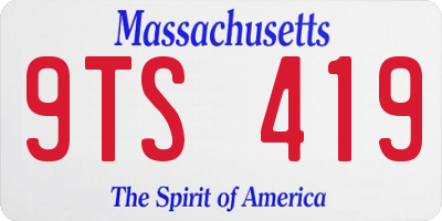 MA license plate 9TS419