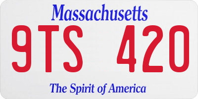 MA license plate 9TS420