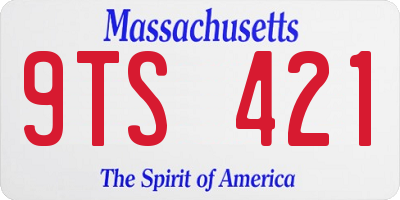 MA license plate 9TS421