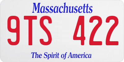 MA license plate 9TS422