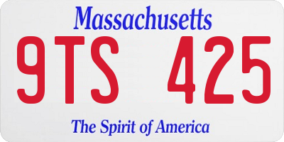 MA license plate 9TS425