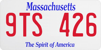 MA license plate 9TS426