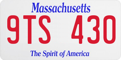 MA license plate 9TS430
