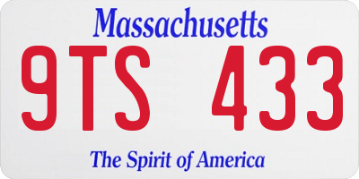 MA license plate 9TS433