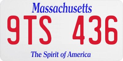MA license plate 9TS436