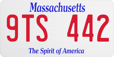 MA license plate 9TS442
