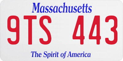 MA license plate 9TS443