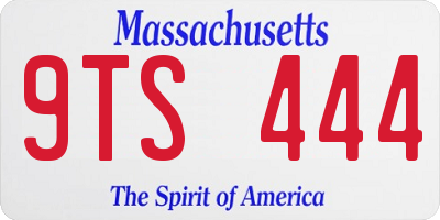 MA license plate 9TS444