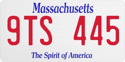 MA license plate 9TS445