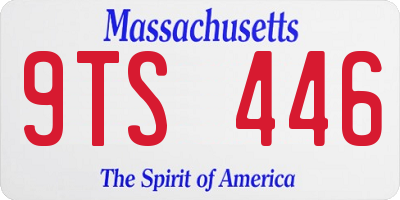 MA license plate 9TS446