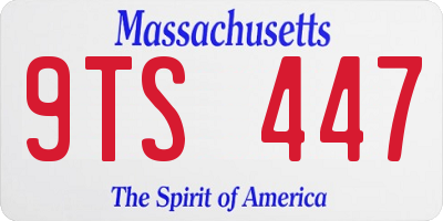 MA license plate 9TS447