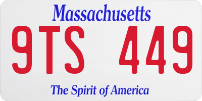 MA license plate 9TS449