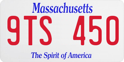 MA license plate 9TS450