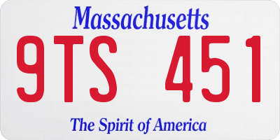 MA license plate 9TS451