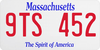 MA license plate 9TS452