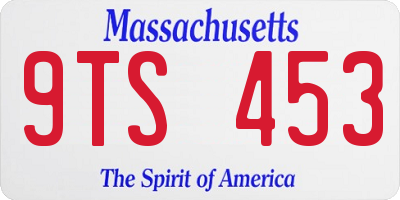 MA license plate 9TS453