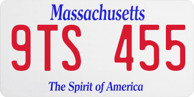 MA license plate 9TS455