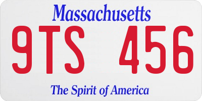 MA license plate 9TS456