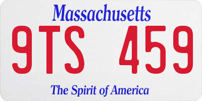 MA license plate 9TS459