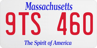 MA license plate 9TS460