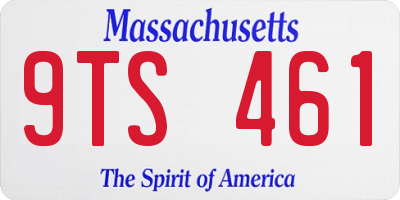 MA license plate 9TS461