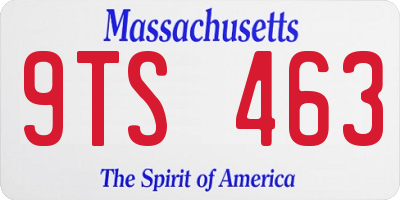 MA license plate 9TS463