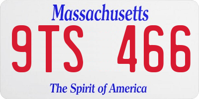 MA license plate 9TS466