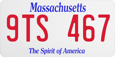 MA license plate 9TS467