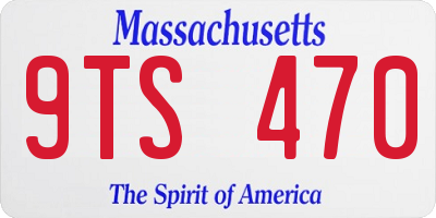 MA license plate 9TS470