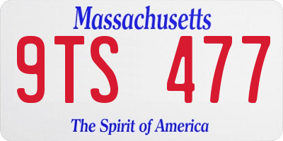 MA license plate 9TS477