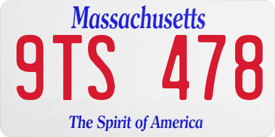 MA license plate 9TS478