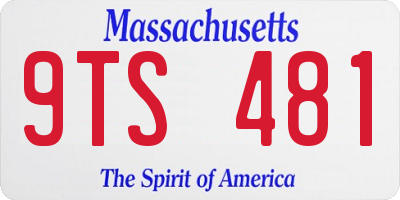 MA license plate 9TS481