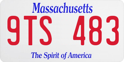 MA license plate 9TS483