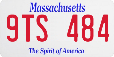 MA license plate 9TS484