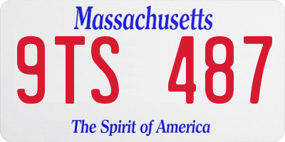 MA license plate 9TS487