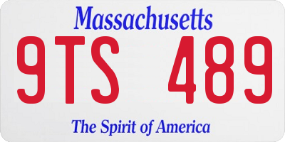 MA license plate 9TS489